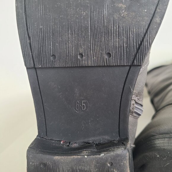 Gray Knee-High Boots Aztec Lining Double Zip Women’s 6.5 - Picture 13 of 16